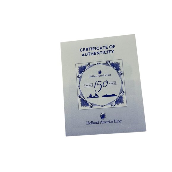 Holland America Line Sailing 150 Years Blue Delft Tile Coaster Royal Goedewaagen - Picture 4 of 6